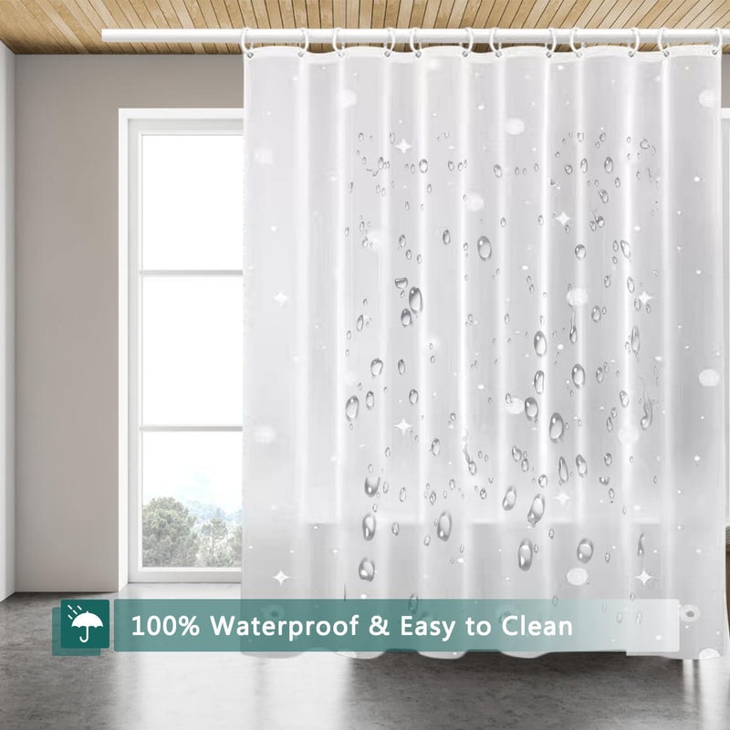 jssablo Shower Curtain Liner, 100% Waterproof Peva Shower Curtains with 3 Duty Heavy Bottom Magnets and 12 Rust Proof Grommets, 72x72 Weighted Shower Liner for Shower Stall, Bathtubs - Image 4